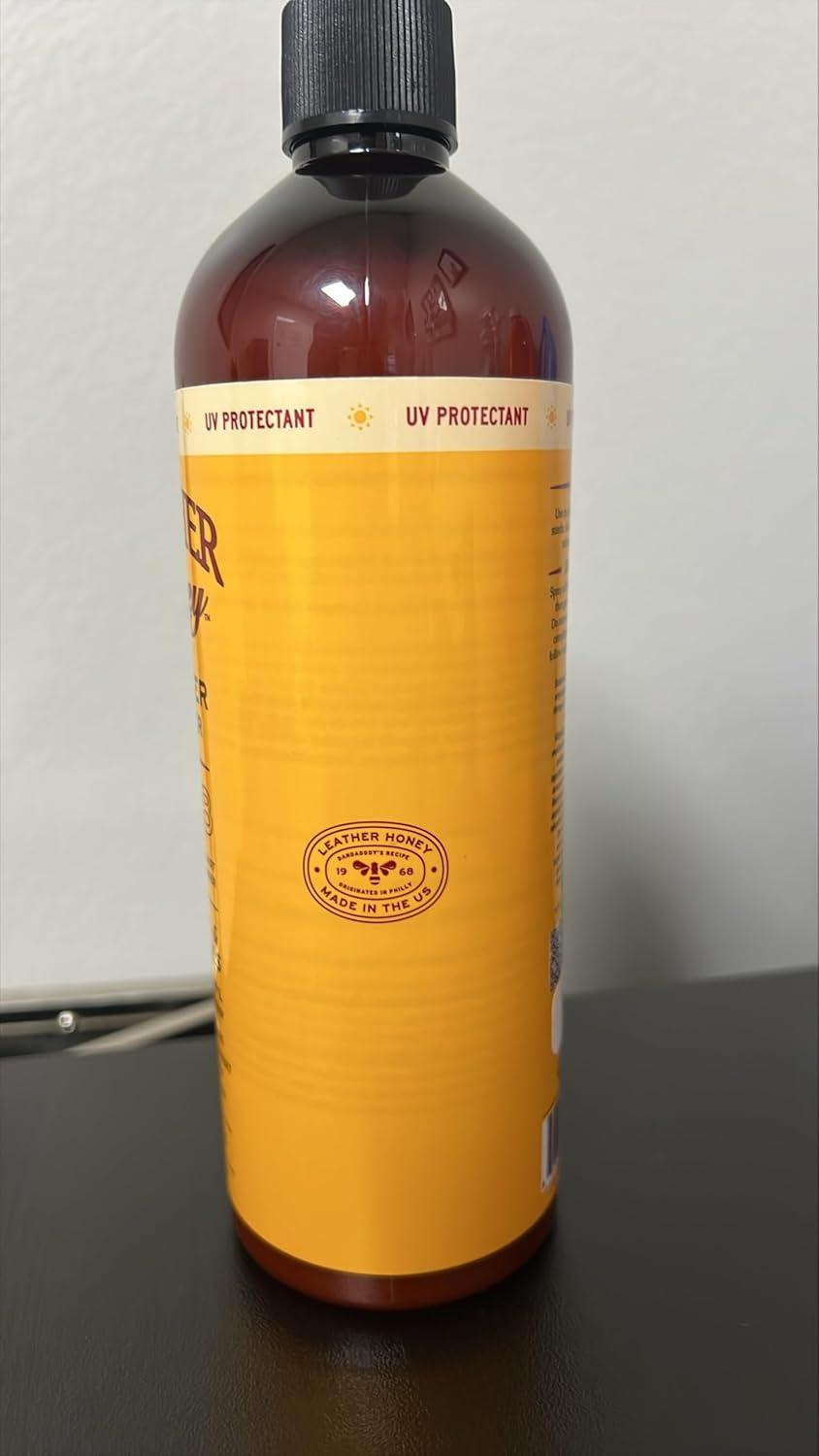imageLeather Honey Leather Cleaner Spray UV Protectant NonToxic ampamp Made in the USA Since 1968 Cleans ampamp Protects Leather Faux ampamp Vinyl Couches Car Seats Purses Shoes Bags ampamp Tack Safe for Any Color16 Fl Oz Pack of 1