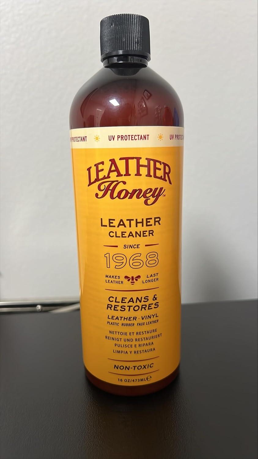 imageLeather Honey Leather Cleaner Spray UV Protectant NonToxic ampamp Made in the USA Since 1968 Cleans ampamp Protects Leather Faux ampamp Vinyl Couches Car Seats Purses Shoes Bags ampamp Tack Safe for Any Color16 Fl Oz Pack of 1