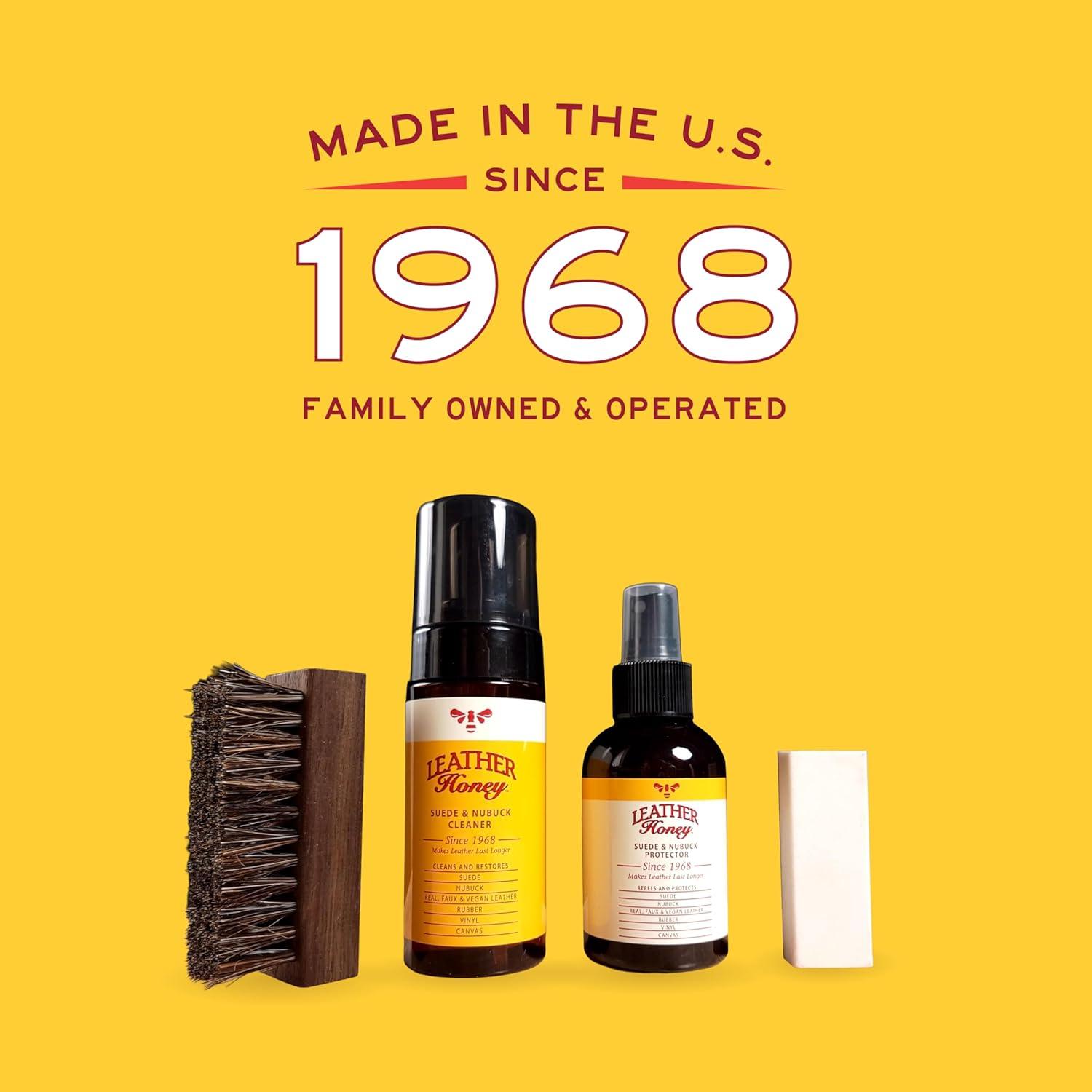 imageLeather Honey Suede Protector Spray NonToxic Nonaerosol Water and Stain Repellent Protect Suede ampamp Nubuck Shoes Uggs Boots Furniture Jackets Bags ampamp Apparel 4oz