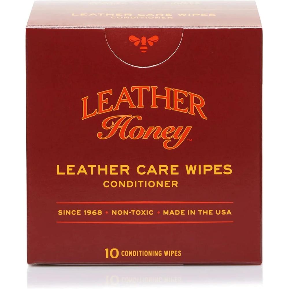 imageLeather Honey Conditioner Wipes Restore Leather OnTheGo Protect ampamp Condition Any Color of Leather Couches Car Seats Purses Shoes Bags ampamp Tack Made in the USA 10 NonToxic ReadytoUse WipesConditioner