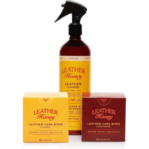 Leather Honey Cleaner Wipes with Conditioner Wipes and 16oz Spray Cleaner