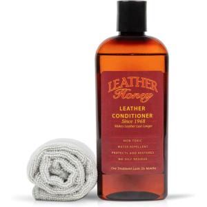 Leather Honey Complete Leather Care Kit Including 8 oz Conditioner and Applicator Cloth for use on Leather Apparel, Furniture, Auto Interiors, Shoes, Bags and Accessories