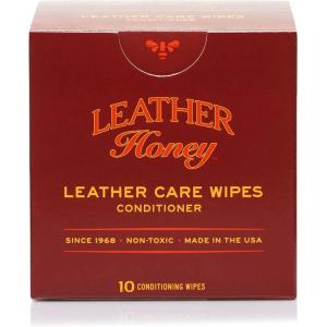 Leather Honey Conditioner Wipes: Restore Leather On-The-Go. Protect & Condition Any Color of Leather Couches, Car Seats, Purses, Shoes, Bags & Tack. Made in the USA! 10 Non-Toxic, Ready-to-Use Wipes(Conditioner)